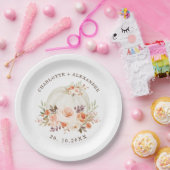 デリケート秋オータムフローラホワイト結婚カボチャズ ペーパープレート (パーティー)