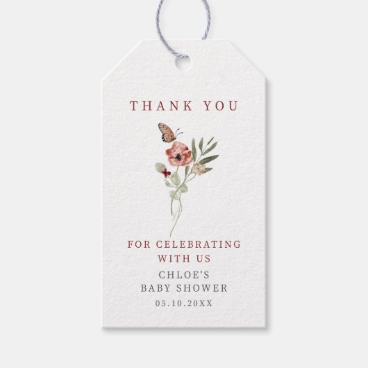 デリケート秋フローラバタフライブーケ ギフトタグ (正面)