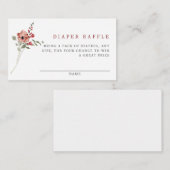 デリケート秋フローラベビーシャワーおむつラッフル エンクロージャーカード (正面/裏面)