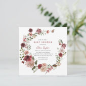 デリケート秋フローラリースベビーシャワー招待状 招待状 (スタンド正面)