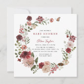 デリケート秋フローラリースベビーシャワー招待状 招待状 (正面)