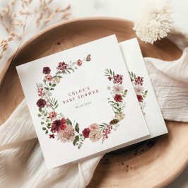 デリケート秋フローラリースベビーシャワー スタンダードカクテルナプキン