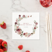 デリケート秋ブルゴーニュフローラリースブライダルシャワー スタンダードカクテルナプキン (インサイチュ)