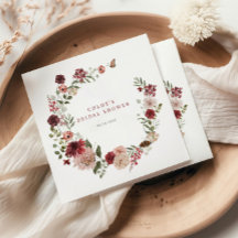 デリケート秋ブルゴーニュフローラリースブライダルシャワー