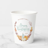 デリケート秋リースハッピーサンクスギビング 紙コップ (正面)