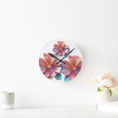 デリケート紙ペタル開花 ラウンド壁時計 (ホーム)