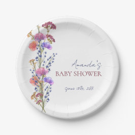 デリケート素朴なアクリルフローラブーケ赤ちゃんシャワー ペーパープレート
