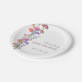 デリケート素朴なアクリルフローラブーケ赤ちゃんシャワー ペーパープレート (アングル)