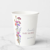 デリケート素朴なアクリルフローラブーケ赤ちゃんシャワー 紙コップ (裏面)