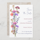デリケート素朴なアクリルフローラ保存日 招待状 (正面/裏面)