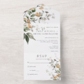 デリケート素朴タン秋ワイルドフラワーノディナー オールインワン招待状 (内側)