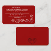 デリケート結婚な花色の深紅レッド エンクロージャーカード (正面/裏面)