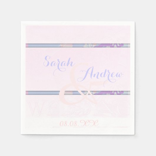 デリケート結婚ダマスク – 紙ナプキン スタンダードカクテルナプキン (正面)