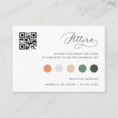 デリケート結婚ドレスコードゲスト服装QRコード エンクロージャーカード (正面)