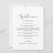 デリケート結婚ブラックのウェルカムレター&旅程 (正面)