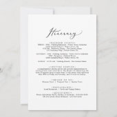 デリケート結婚ブラックのウェルカムレター&旅程 (裏面)