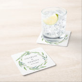 デリケート結婚リースブライダルシャワー スクエアペーパーコースター (インサイチュ)