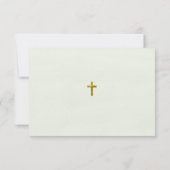 デリケート緑のヴァージンメアリーカトリック葬儀 サンキューカード (裏面)