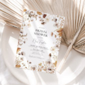 デリケート自然ワイルドフラワーブライダルシャワー 招待状