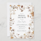 デリケート自然ワイルドフラワーブライダルシャワー 招待状 (正面)