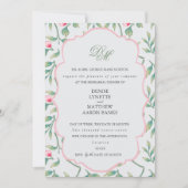 デリケート花模様リハーサルディナー 招待状 (正面)