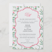 デリケート花模様リハーサルディナー 招待状 (正面)