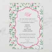 デリケート花模様リハーサルディナー 招待状 (正面/裏面)