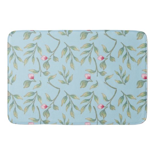 デリケート花模様紡績糖フローラバスマット バスマット (正面)