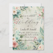 デリケート花模様II 招待状 (正面)