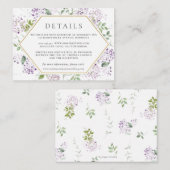 デリケート薄紫フローラ結婚グリーン詳細 エンクロージャーカード (正面/裏面)