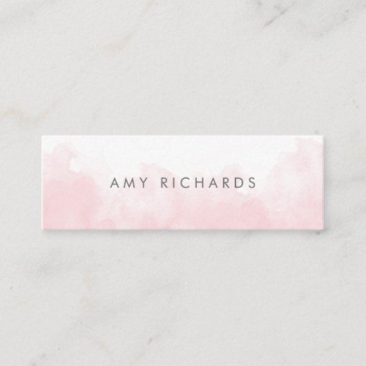 デリケート赤面ピンクウォーターエレガントカラーパステル スキニー名刺 (正面)