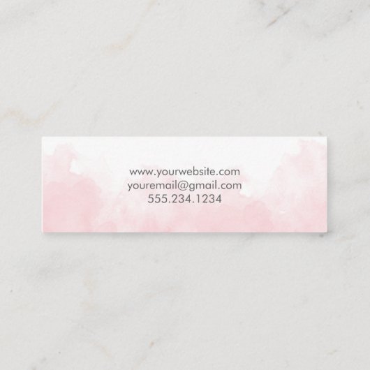 デリケート赤面ピンクウォーターエレガントカラーパステル スキニー名刺 (裏面)