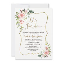 デリケート赤面ピンクフローラブライダルティーパーティー