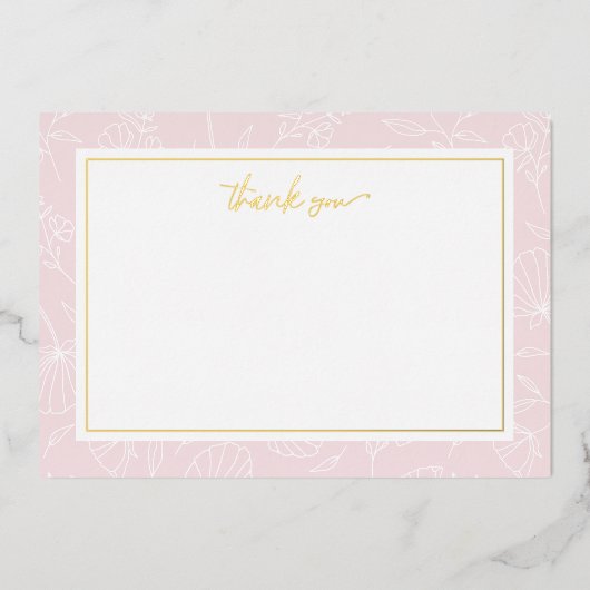 デリケート赤面フローラありがとうフォイルノートカード 箔シーズンカード (正面)