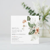 デリケート赤面フローラグリーンリーブライダルシャワーインビ サンキューカード (スタンド正面)