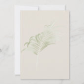 デリケート赤面フローラグリーンリーブライダルシャワー 招待状 (裏面)