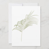 デリケート赤面フローラグリーンリーブライダルシャワー 招待状 (裏面)