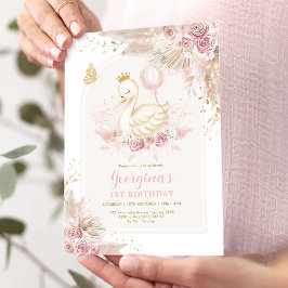 デリケート赤面ボホスワンプリンセスガール誕生日 招待状