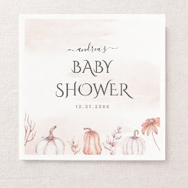 デリケート赤面暖かいトーン秋パンプキンベビーシャワー スタンダードカクテルナプキン