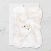 デリケート赤面金ゴールドフローラブライダルシャワーティーパーティー 招待状 (裏面)