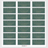 デリケート金ゴールドとグリーンゲスト住所 シール (シート)