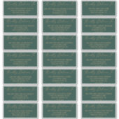 デリケート金ゴールドとグリーンゲスト住所 シール (正面)