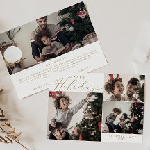 デリケート金ゴールドハッピーホリデー4フォトニュースレター