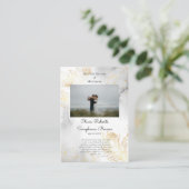 デリケート金ゴールドバラ結婚オーソドックス祈りの言葉カード プレイスカード (スタンド正面)