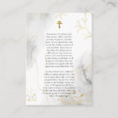 デリケート金ゴールドバラ結婚オーソドックス祈りの言葉カード プレイスカード (裏面)