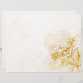 デリケート金ゴールドフローラ&ダマスクブックエフェメラ (正面/裏面)