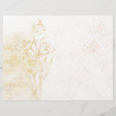 デリケート金ゴールドフローラ&ダマスクブックエフェメラ (正面)