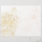 デリケート金ゴールドフローラ&ダマスクブックエフェメラ (裏面)