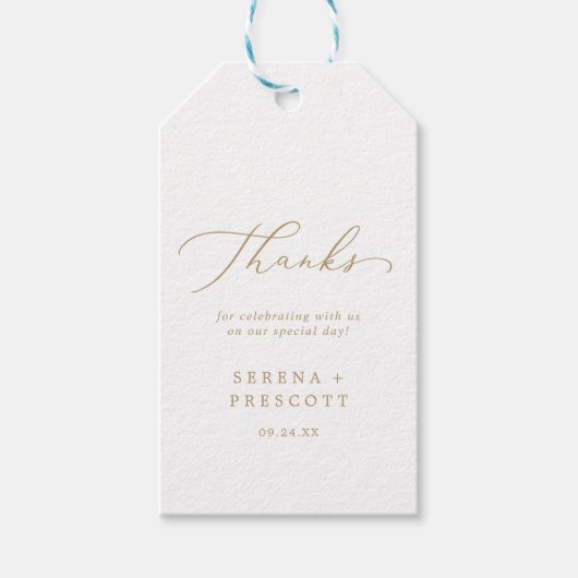 デリケート金ゴールド書道お願い ギフトタグ (正面)