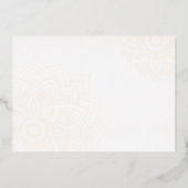 デリケート金ゴールド結婚マンダラズフォイル招待状 箔招待状 (裏面)